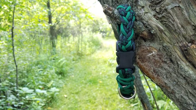 Paracord Dog Collar Clover Braided Custom Closures Adjustable Dog Collar