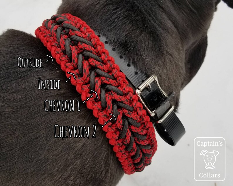 Custom 1.5 Chevron Dog Collar Wide Paracord Dog Collar Etsy