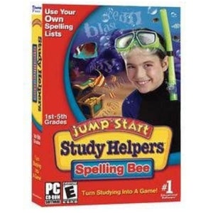 May include: A red, white, and blue computer software box with a cartoon bee and the text "Jump Start Study Helpers Spelling Bee". The box features a young person wearing a snorkel and goggles in an underwater scene.