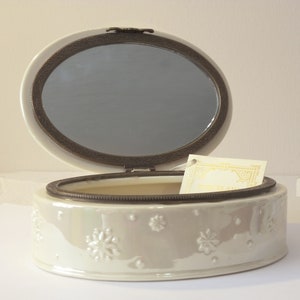 Christmas Frosty Porcelain Holiday Collection Vintage New with tags. 3D old world style with mirror. Just a wonderful gift Ideal