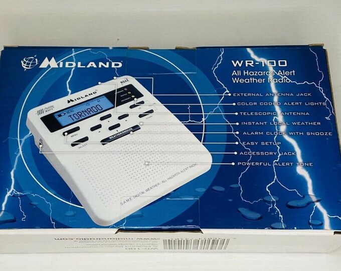 Midland Weather Radio WR100 Public Alert NOAA Emergency Broadcast