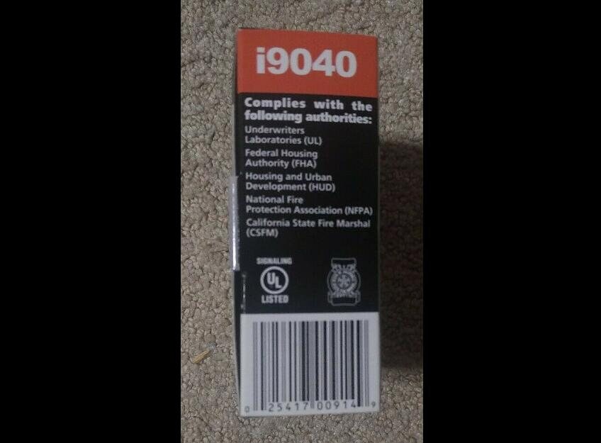 Code One Micro Profile 9V Battery Operated Smoke Fire Alarm I9040 85db ...