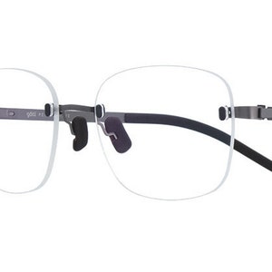 Lunettes en titane carré sans jante Gotti SR01-BLACKBB pour hommes avec une lentille Rx personnalisée sur ordonnance