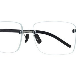 Gotti Sm02-Black55 lunettes carrées en titane sans jante pour les hommes avec une lentille Rx sur ordonnance personnalisée
