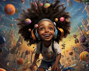 Happy Little Black Girl, Little Black Girl PNG Clipart, Black Kids png, Afro Girl Clipart , Black Girl PNG, PNG Digital Download