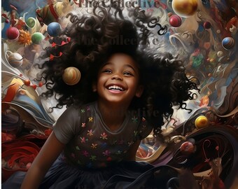 Happy Little Black Girl, Little Black Girl PNG Clipart, Black Kids png, Afro Girl Clipart , Black Girl PNG, PNG Digital Download