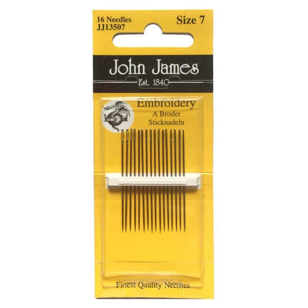 Embroidery Needles from John James, Size 7