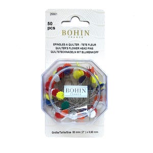 Flower Head Pins from Bohin, Assorted Colors
