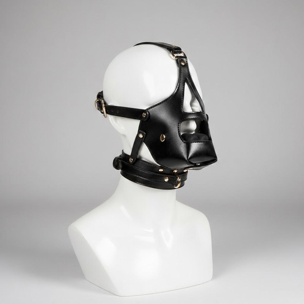Masque De Tête Avec Bâillon BDSM - Harnais En Cuir Synthétique, Jouet Fétichiste