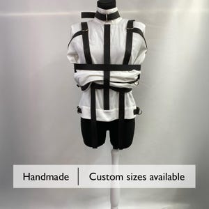Strapazierfähige Zwangsjacke, Canvas-Zwangsjacke, Unterwürfige Jacke, Bondage-Jacke, Restraint-Shirt, Fetisch-Kleidung, Arm-Rückhaltejacke
