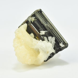 35 Carat black tourmaline Hosted On Fieldspar Specimen From Pakistan