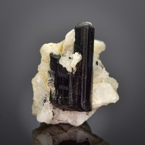 29 Carat black tourmaline Hosted On Fieldspar Specimen From Pakistan