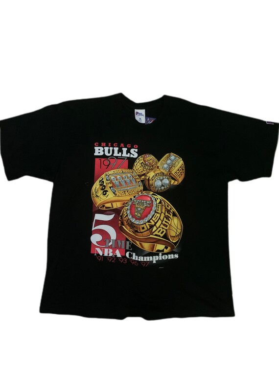 Very Rare !!!!!!!! Vintage 90s Chicago Bulls 5 Time Champion T  