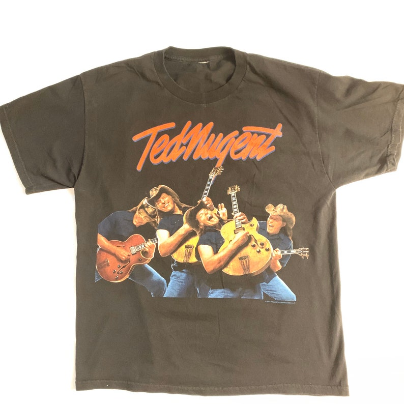 XL Original Vintage Ted Nugent All Over Print Double Sided T Shirt