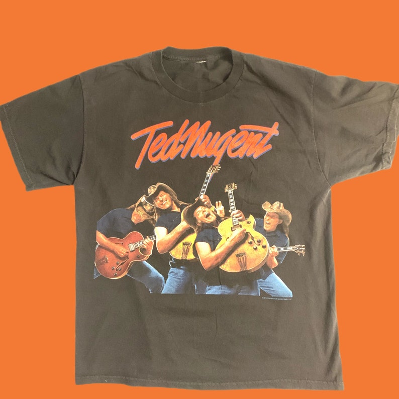 XL Original Vintage Ted Nugent All Over Print Double Sided T Shirt