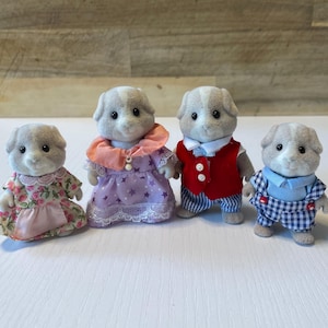 Vintage Sylvanian Families Guinea Pig Mother Father Daughter Son
