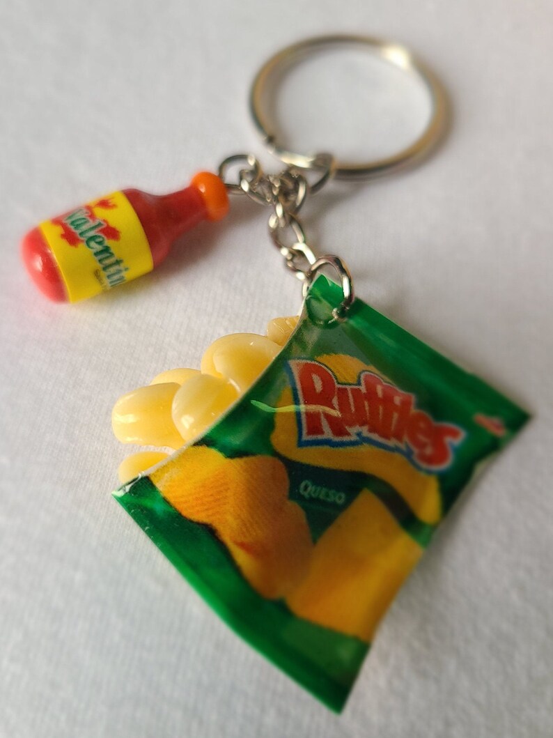 Papitas Con Valentina Keychains Etsy