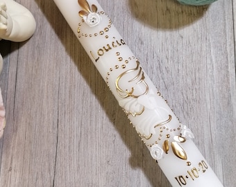 Real Personalized Baptism Candle - Angel - 45cm