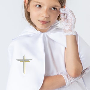 Cape baptême ou communion enfant 2-12ans MOTIF AU CHOIX inclus et personnalisable image 1