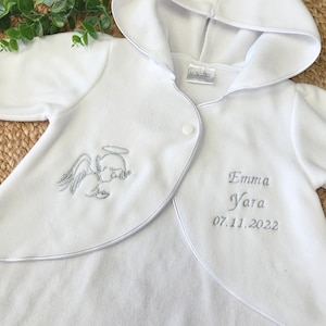 White baby baptism cape Pattern of your choice and customizable image 4