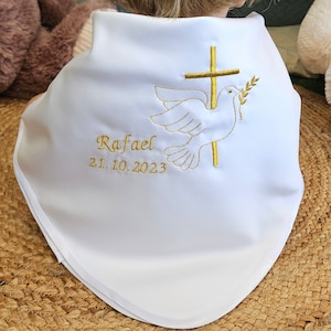 Satin christening linen - Pattern of your choice and customizable