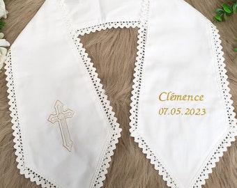 Etole bapteme communion coton motif au choix et personnalisable