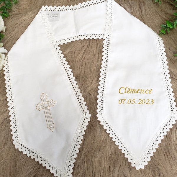 Etole bapteme communion coton motif au choix et personnalisable