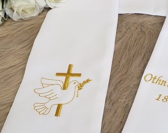 Doopsel Communie stal sjaal CROSS DOVE INBEGREPEN en aanpasbaar