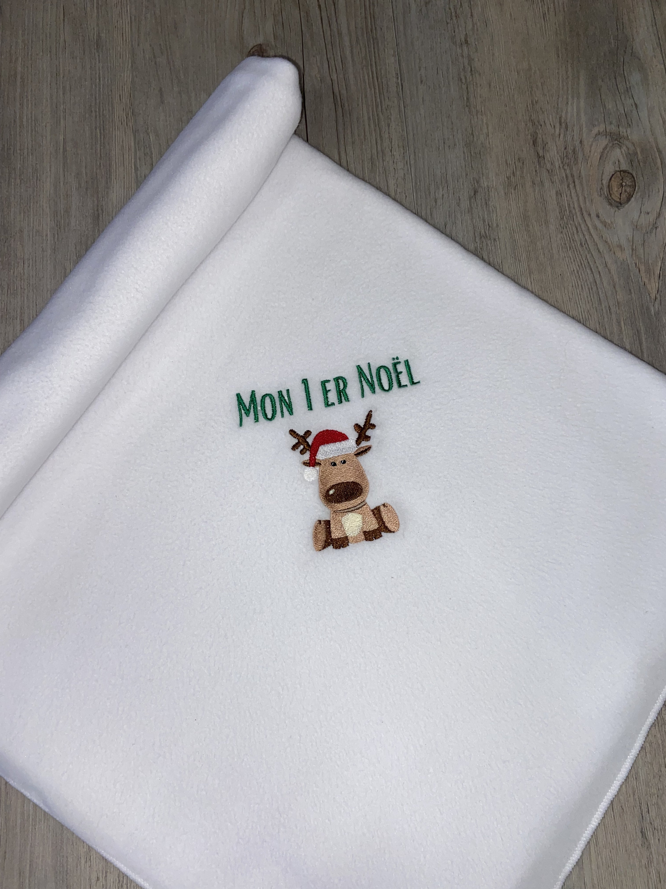 Couverture bébé Mon 1 er Noël motif RENNE personnalisable -  France