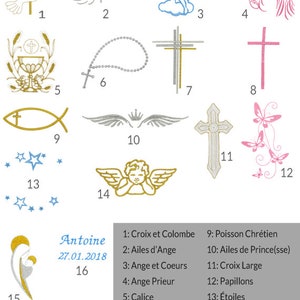 White baby baptism cape Pattern of your choice and customizable image 3