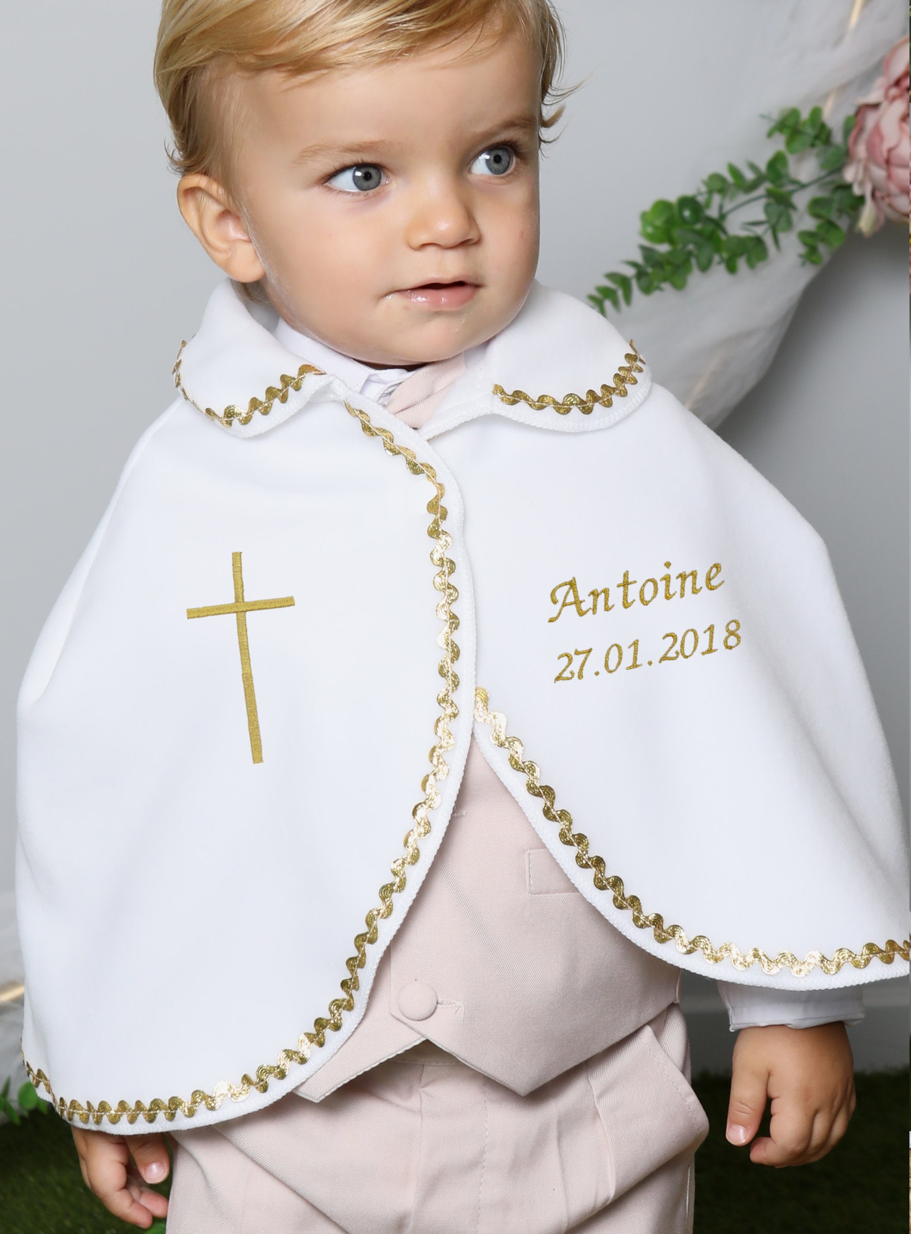 capa de bautizo para niño