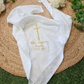 Baby christening swaddle 80cm x 80cm - Choice of pattern and customizable product logo