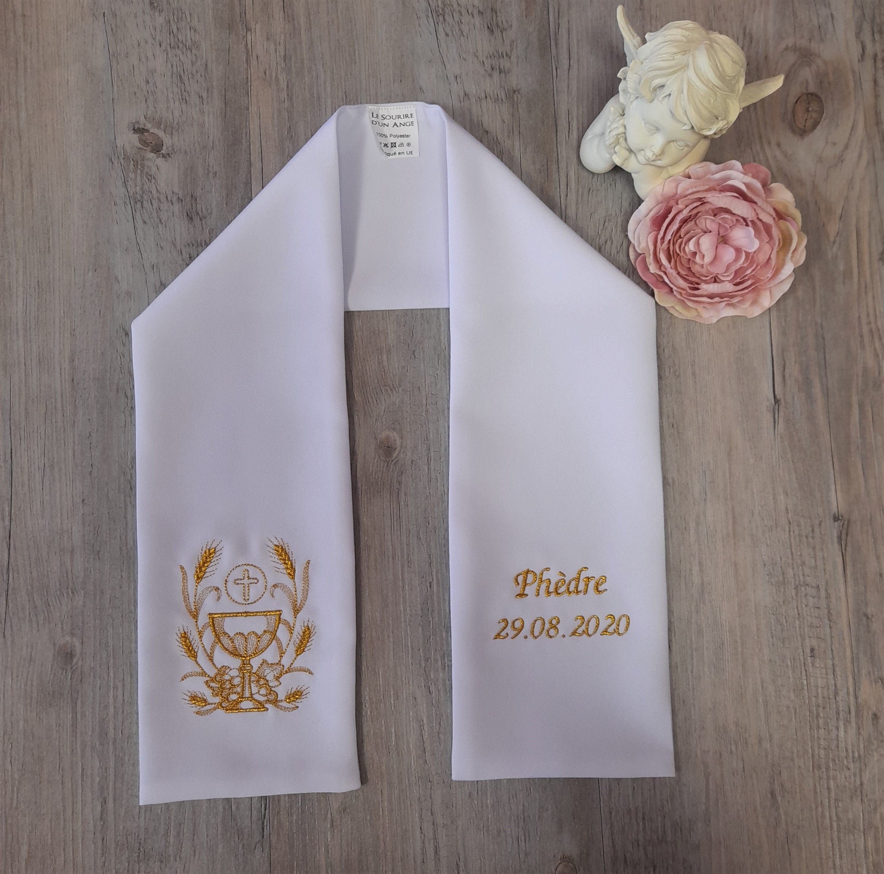 Écharpe de Communion avec Calice et Personnalisable