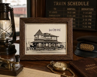 Train Depot - Bonne Terre Mo - Trains - Railroad Pictures - Old Train Station - Missouri Photography -Print Only