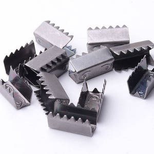 30pcs Ribbon End Clamps 12mm Ribbon Crimp Cord End Cord Crimp End Crimp Fasteners Ribbon End Cap Ribbon Ends Clamps
