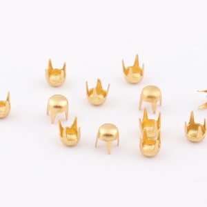 100pcs Gold Nailhead studs 4mm Dome Nailheads Spots round rivet studs Metal Studs Nailheads Spikes