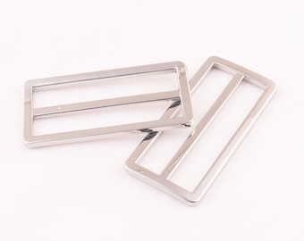 6 pcs 51mm sliver slide buckle alloying rectangle sliders strap adjuster belt buckle Leathercraft Bag Belt Adjuster Sliders