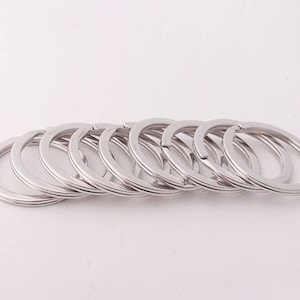 10pcs Round Split Key Ring 28mm 30mm Split Key Rings Keychain Split Rings Flat Keyrings Silver Plated Key Ring Findings