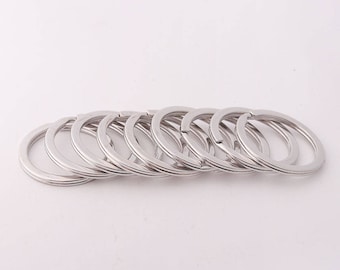 10pcs redondo split llavero 28mm 30mm llavero sin llavero split anillos llaveros planos llaveros plata plateado llavero hallazgos