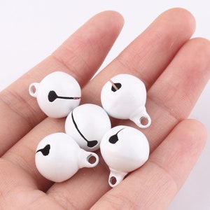 White Jingle Bells Sound Christmas bells Ornament Bells Charm Beads Decorative Bells bulk jingle bells jewelry findings 30pcs