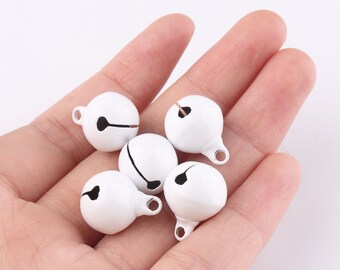 White Jingle Bells Sound Christmas bells Ornament Bells Charm Beads Decorative Bells bulk jingle bells jewelry findings 30pcs