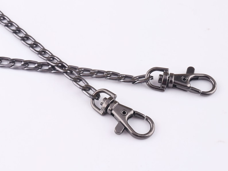 Bag Chain Shoulder Purse Strap Chain Ends with Lobster Clasp Handle Chain Super light Gunmetal 126cm