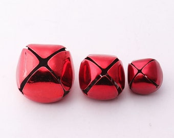 15mm 18mm 24mm Red Jingle bells Christmas bells Decorative bells sound bells bulk jingle bells Charm Pendants Jewelry Making Findings