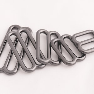 Belt Buckle Strap Adjuster Slide Buckle Tri-Glide Slider Webbing Slider Buckle for Bags Findings Gunmetal 8pcs