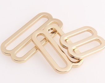 Correa Ajustador Slide Hebilla Hebilla Tri-Glide Slider Webbing Hebilla deslizante para bolsos Hardware Oro 8pcs