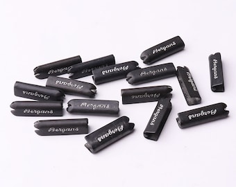 50pcs Black Ribbon Clamp End Crimp End clip Cord crimp ribbon clip Ribbon End Crimp Clamp for Leather Cord Ribbon