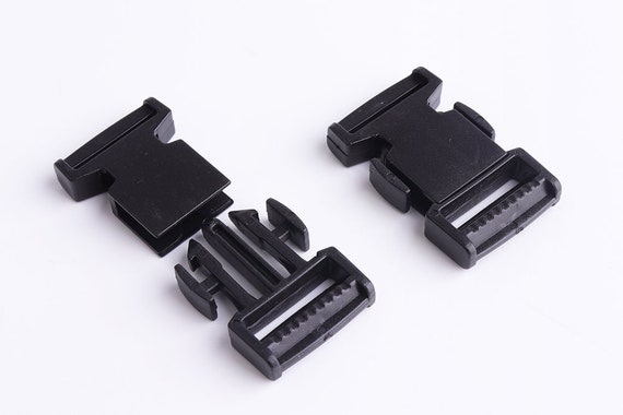 3 x SIDE RELEASE BUCKLES FASTENERS WEBBING LUGGAGE BAGS QUICK RELEASE 40MM BLACK