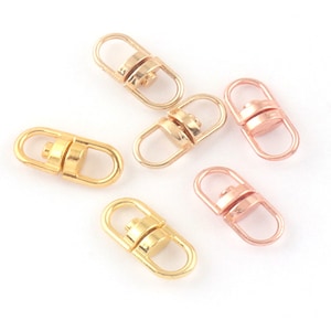 Swivel Connectors Double Loops Light gold/Gold/Rose gold Connectors Clasps for Key Rings/Chains Jewelry Making 20mmx9mmx6mm