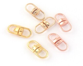 Swivel Connectors Double Loops Light gold/Gold/Rose gold Connectors Clasps for Key Rings/Chains Jewelry Making 20mmx9mmx6mm