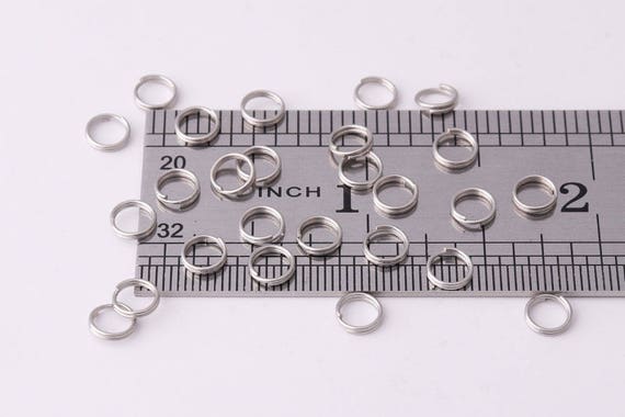 200PCS Stainless Steel Split Ring Black Jump Rings Round Double Ring  Connectors